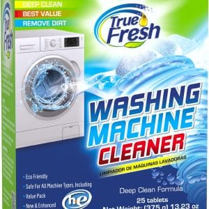 True Fresh Washing Machine Cleaner Tablets  25-Pack Deep Cleaning for Front Loader, Top Load & HE Washers  Helps Remove Odor-Causing Residues, Pet Hair & Hard Water Buildup  Septic Safe