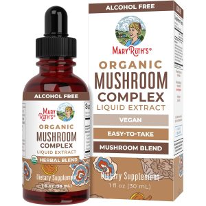 MaryRuth Organics USDA Mushroom Complex | Herbal Liquid Drops | Supplement | Lion's Mane | Reishi Mushroom | Shiitake Mushrooms | Non-GMO | Vegan | Alcohol Free Tincture | 30 Servings
